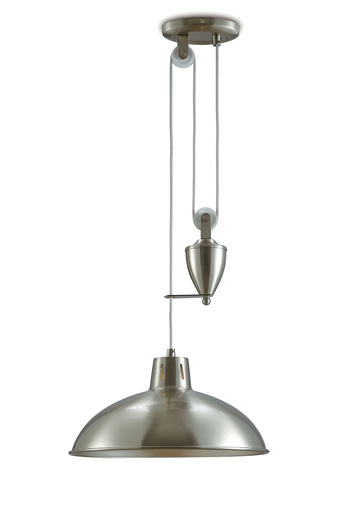 D0148  Wellington Pulley System Pendant 1 Light Satin Nickel